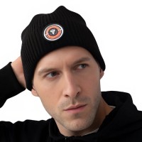 Beannie Tall Preto com logótipo de embaixador frente