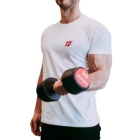 T-shirt Pump Yourself Up frente com Nutrend - Branco